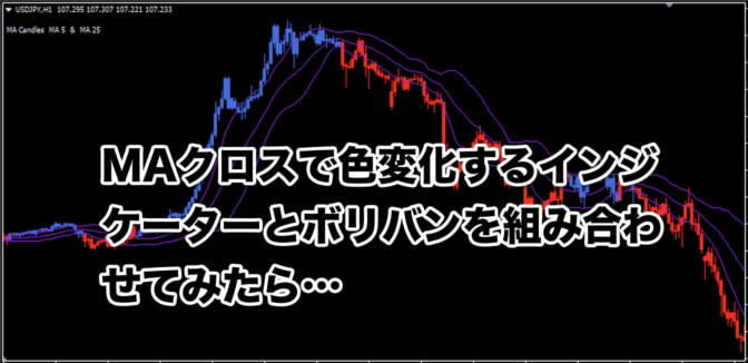 【FX手法】MAクロスで色変化するインジケーターとボリバンを組み合わせてみたら…